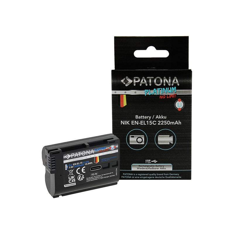 PATONA Platinum Battery with USB-C Input f. Nikon EN-EL15C