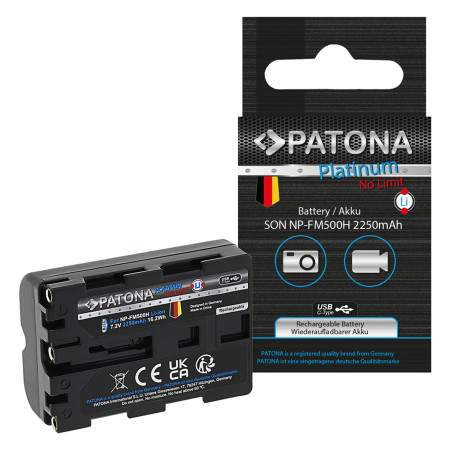 PATONA Platinum Battery with USB-C Input f. Sony NP-FM500H
