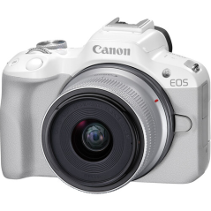 Canon EOS R50 with 18-45mm White