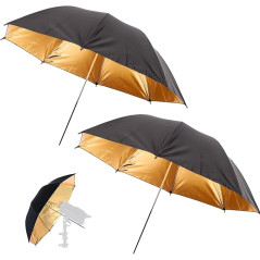 Black Golden Double Umbrella 84cm
