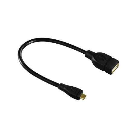 Hama USB 2.0 OTG Adapter Cable, micro plug - A socket, black, 0.15m