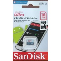 SANDISK ULTRA 16GB 80MB/S MicroSDHC